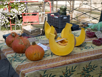 Pumpkin stall, Annecy market, Savoie, France 0293DFR